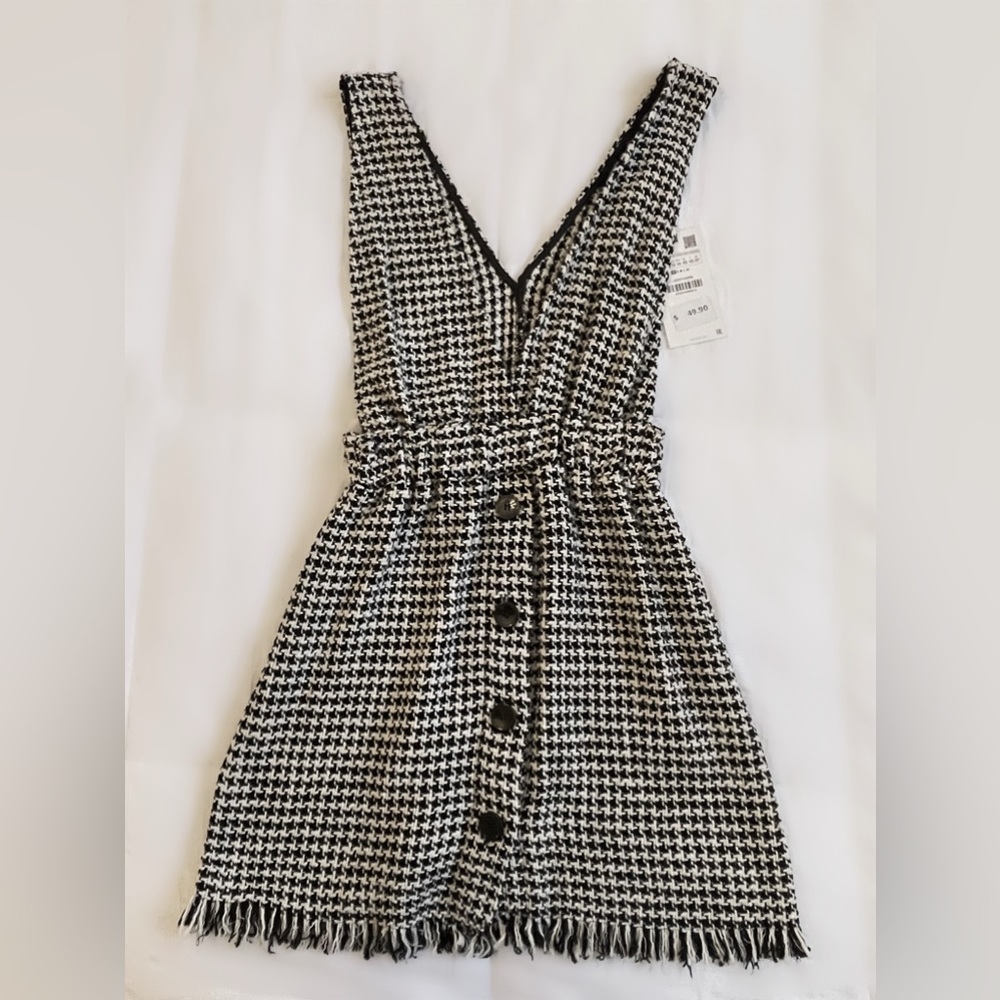 Zara Houndstooth Jumper Dress